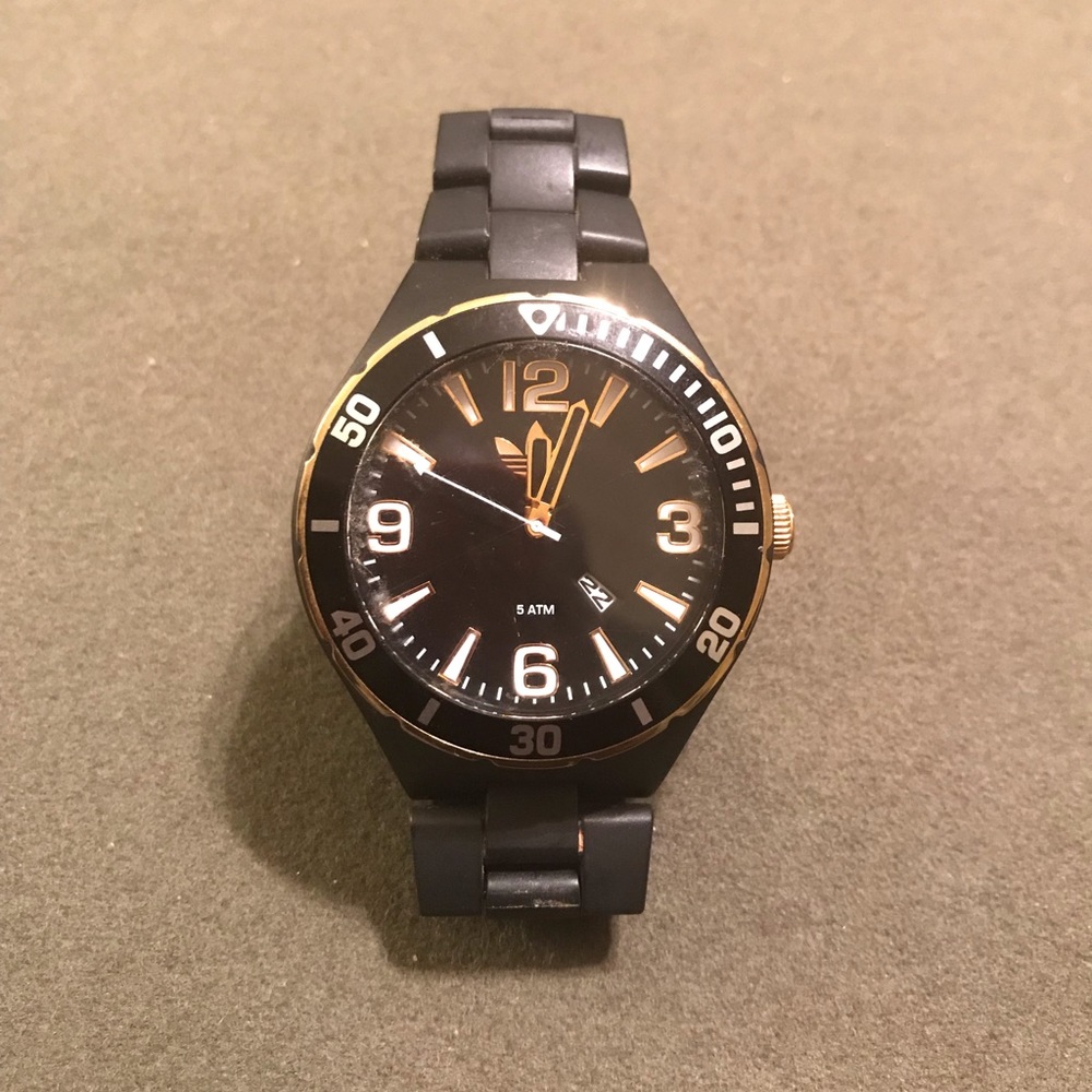 Black and Gold Adidas Watch